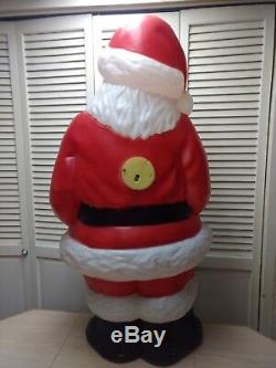 Santa Claus Blow Mold With Dog In Sack-VTG-Rare-HTF-App. 46 Ht. With Cord
