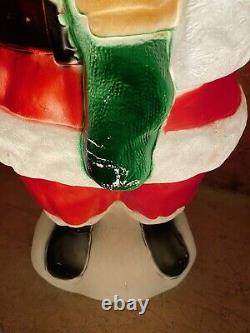 Santa Claus Toys Vintage Outdoor Indoor Lighted Decor Blow Mold 40 Tall