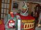 Santa Firetruck Animated Inflatable With Rotating Reindeer With Firehouse