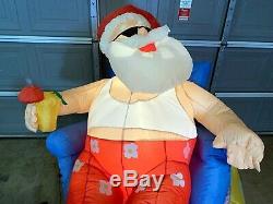 Santa On Vacation Tropical Beach Christmas Inflatable Lighted Yard Decor Penguin