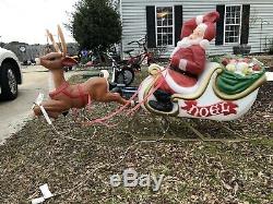 Santa Sleigh And Reindeer Blow Mold