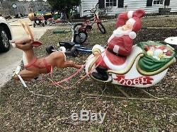 Santa Sleigh And Reindeer Blow Mold