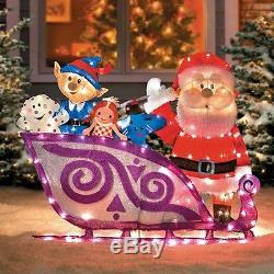 Santa & Sleigh With Misfit Toys Lighted Rudolph Christmas Decoration