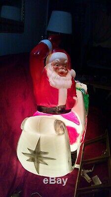 Santa Sleigh with Reindeer Lighted Blow Mold, 72 Yard Decoration, NEW