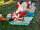Santa With Sleigh Reindeer Lighted Blow Mold, 72 Christmas Yard Decoration Rare