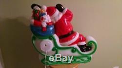 Santa and Sleigh Lighted Blow Mold, New, 24 long X 21 tall X 8 wide