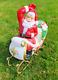 Santa In Sleigh With Noel, Vintage Blow Mold Good Condition