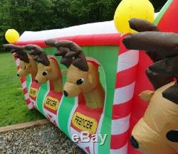 Santa's 8 Reindeer Stable North Pole Airblown Inflatable Christmas 17.7 ft wide