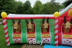 Santa's 8 Reindeer Stable North Pole Airblown Inflatable Christmas 17.7 ...