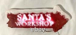 Santa's Workshop & Musical Elves Landing Sign Blow Mold Christmas in July