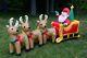Santa With Reindeer Inflatable Decoration Outdoor Christmas (3 Reindeer)