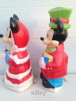 Santas Best Blow Mold Disney Mickey & Minnie Mouse SET 34 Christmas Large