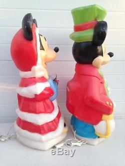 Santas Best Blow Mold Disney Mickey & Minnie Mouse SET 34 Christmas Large