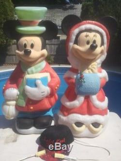 Santas Best Blow Mold Disney Mickey & Minnie Mouse SET 34 Christmas Lot Vintage
