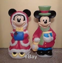 Santas Best Disney Minnie & Mickey Mouse Xmas Blowmold 34 tall free shipping