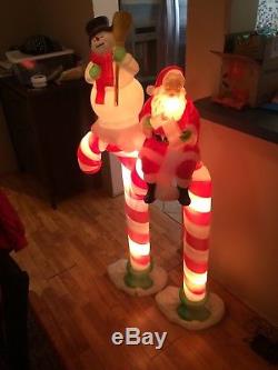 Santas Best Snowman And Samts Candy Cane Blow Mold