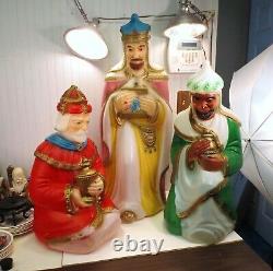 Set Of 3 General Foam Plastic Blow Mold Lighted Nativity Scene 3 Wise Men Kings