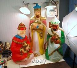Set Of 3 General Foam Plastic Blow Mold Lighted Nativity Scene 3 Wise Men Kings