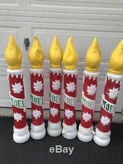 Set Of 6 Blow Mold Empire Noel Christmas Candles! Lighted Outdoor! 39
