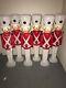 Set Of 6 White Hat Blow Mold Soldiers! Christmas Outdoor Lighted! 31