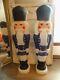 Set Of 2 Rare Tpi 38 Nutcracker Christmas Blue Toy Soldier Blow Mold Light Up