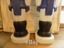 Set of 2 RARE TPI 38 Nutcracker Christmas Blue Toy Soldier Blow Mold Light Up