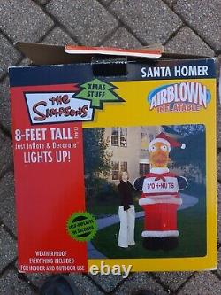 Simpsons Santa Homer Airblown Inflatable Christmas Outdoor 8ft tested- withbox