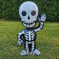 Skeleton Blow Mold 24 Tall Halloween Lighted Pumpkin Hollow