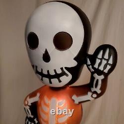 Skeleton Blow Mold 24 Tall Halloween Lighted Pumpkin Hollow