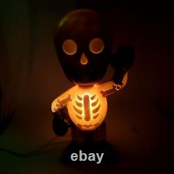 Skeleton Blow Mold 24 Tall Halloween Lighted Pumpkin Hollow