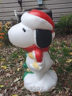 Snoopy Christmas Blow Mold Peanuts Tree Woodstock General Foam 30 Vintage