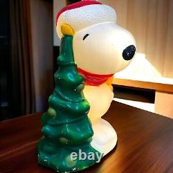 Snoopy Christmas Blow Mold Peanuts Tree Woodstock General Foam 30 Vintage