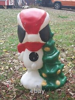 Snoopy Christmas Blow Mold Peanuts Tree Woodstock General Foam 30 Vintage