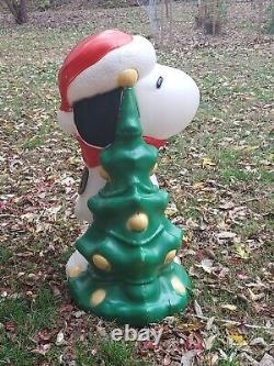 Snoopy Christmas Blow Mold Peanuts Tree Woodstock General Foam 30 Vintage