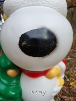 Snoopy Christmas Blow Mold Peanuts Tree Woodstock General Foam 30 Vintage