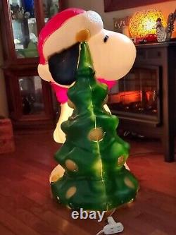 Snoopy Christmas Blow Mold Peanuts Tree Woodstock General Foam 30 Vintage