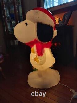 Snoopy Christmas Blow Mold Peanuts Tree Woodstock General Foam 30 Vintage