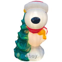 Snoopy Christmas Blow Mold Peanuts Tree Woodstock General Foam 30 Vintage