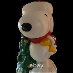 Snoopy Christmas Blow Mold Peanuts Tree Woodstock General Foam 30 Vintage