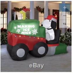 Snoopy Peanuts 9.5' Hockey Zamboni Animated Christmas Airblown Inflatable New