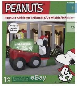 Snoopy Peanuts 9.5' Hockey Zamboni Animated Christmas Airblown Inflatable New