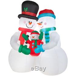 Snowman Family 10-Ft Lighted Christmas Airblown Inflatable Outdoor Yard Decor