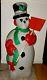 Snowman Holding Shovel & Wreath Lighted Christmas Blow Mold Tpi Vintage 1995 40