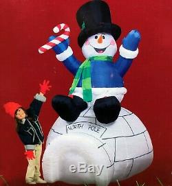 Snowman On Igloo Gemmy 8ft Airblown Inflatable New In Box