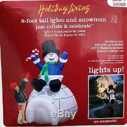 Snowman On Igloo Gemmy 8ft Airblown Inflatable New In Box