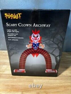 Spirit Halloween 12 Ft LED Scary Clown Archway Inflatable Decoration