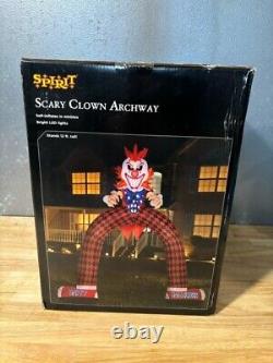 Spirit Halloween 12 Ft LED Scary Clown Archway Inflatable Decoration