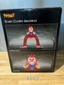 Spirit Halloween 12 Ft LED Scary Clown Archway Inflatable Decoration