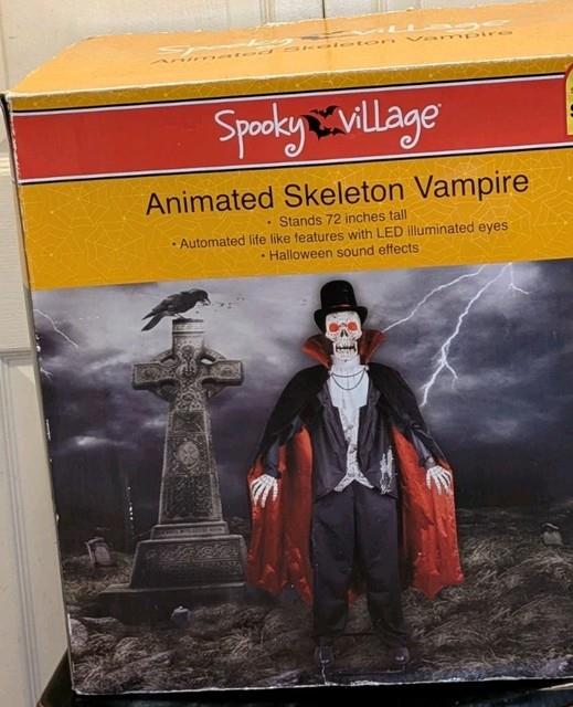 Spooky Village Animated 72 Halloween Skeleton Vampire Life Size Decor Works