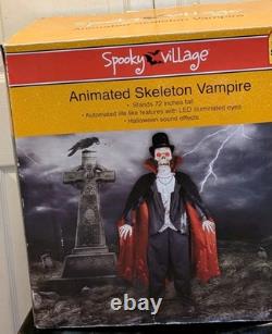Spooky Village Animated 72 Halloween Skeleton Vampire Life Size Decor Works
